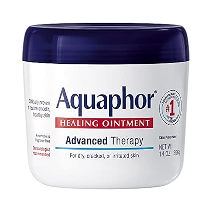 Aquaphor Healing Ointment, Advanced Therapy Skin Protectant, Multi-Purpose Ointment and Body Moisturizer, For Dry, Cracked Skin, Minor Cuts and Burns, 14 OZ Value Size Jar