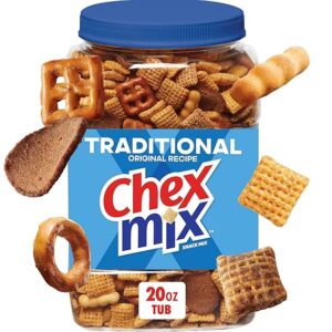 Chex Mix Traditional Original Recipe Snack Mix, Salty Snacks Tub, 20 oz
