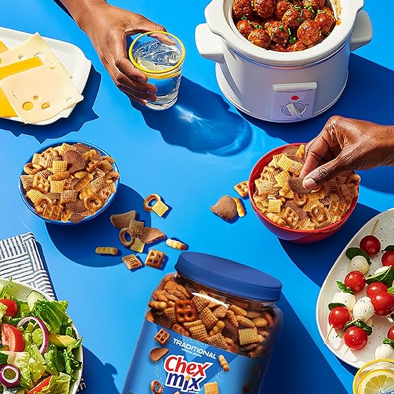 Chex Mix Traditional Original Recipe Snack Mix, Salty Snacks Tub, 20 oz - Image 2