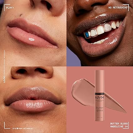 NYX PROFESSIONAL MAKEUP Butter Gloss, Non-Sticky Lip Gloss - Madeleine (Mid-Tone Nude) - Image 4